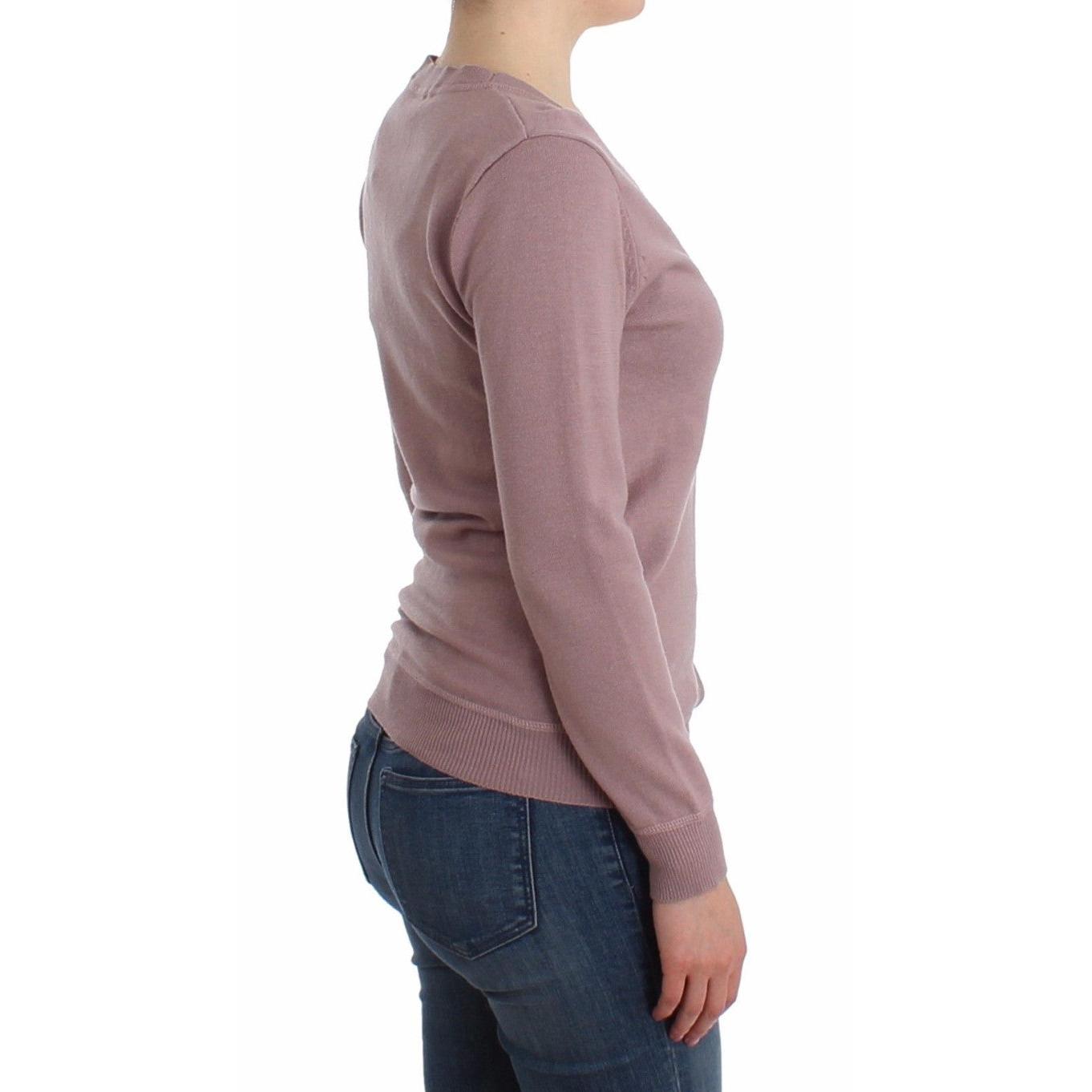 Purple v-neck wool cardigan - coffeewithmee2