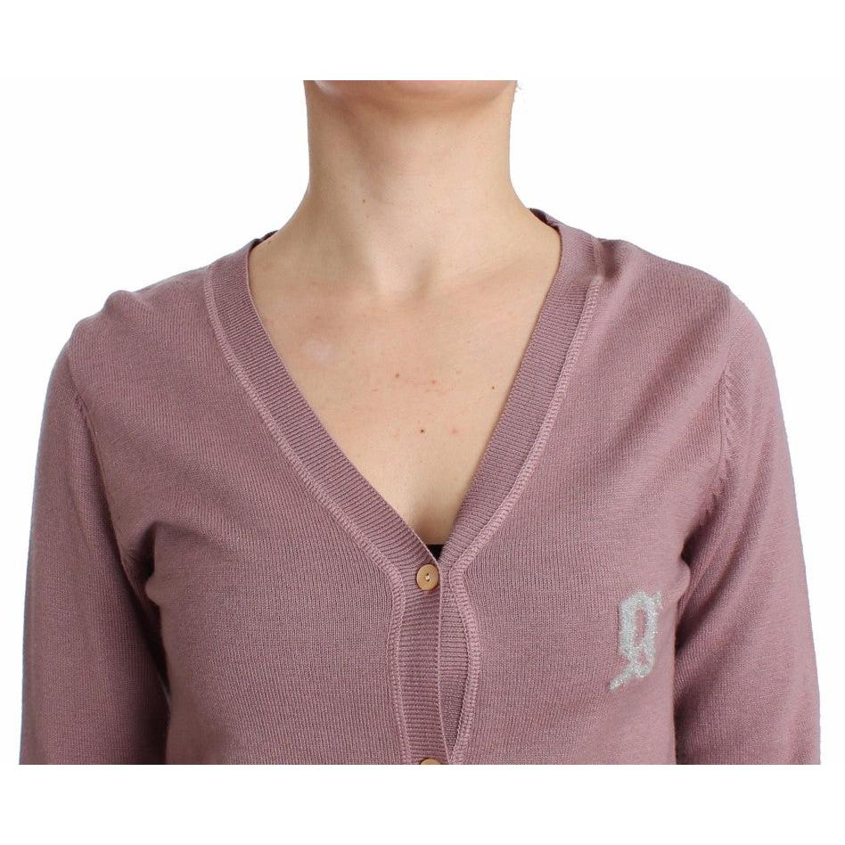 Purple v-neck wool cardigan - coffeewithmee2