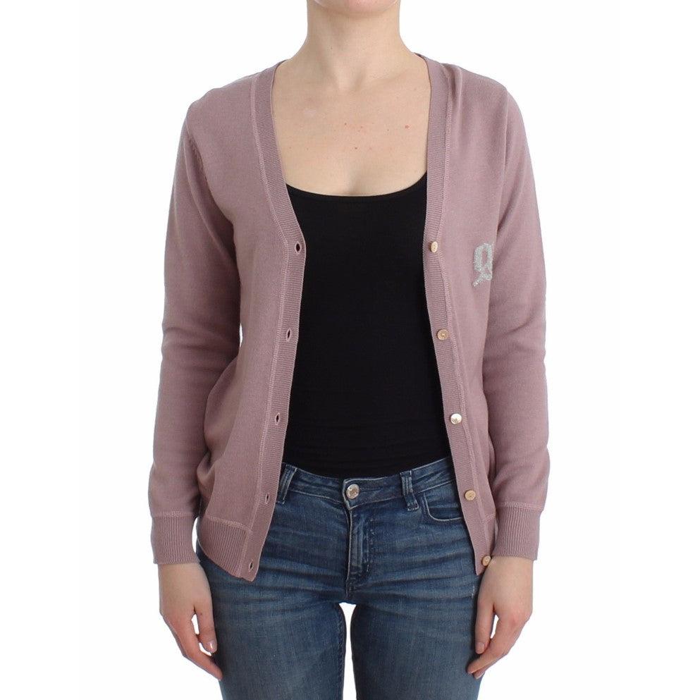 Purple v-neck wool cardigan - coffeewithmee2
