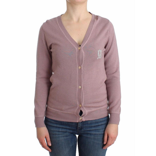 Purple v-neck wool cardigan - coffeewithmee2
