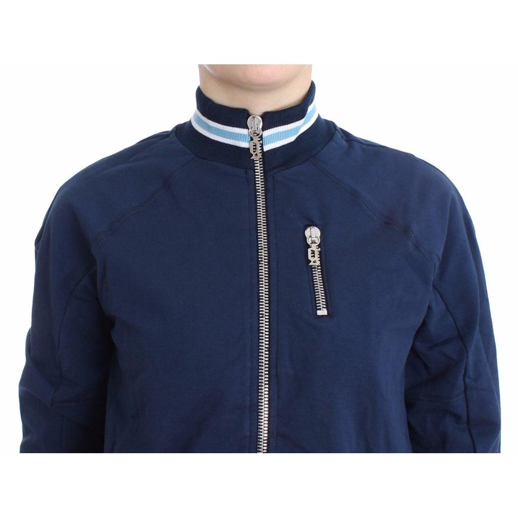 Blue zip cotton cardigan - coffeewithmee2