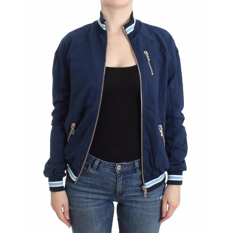 Blue zip cotton cardigan - coffeewithmee2