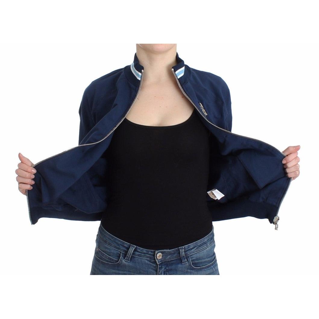 Blue zip cotton cardigan - coffeewithmee2