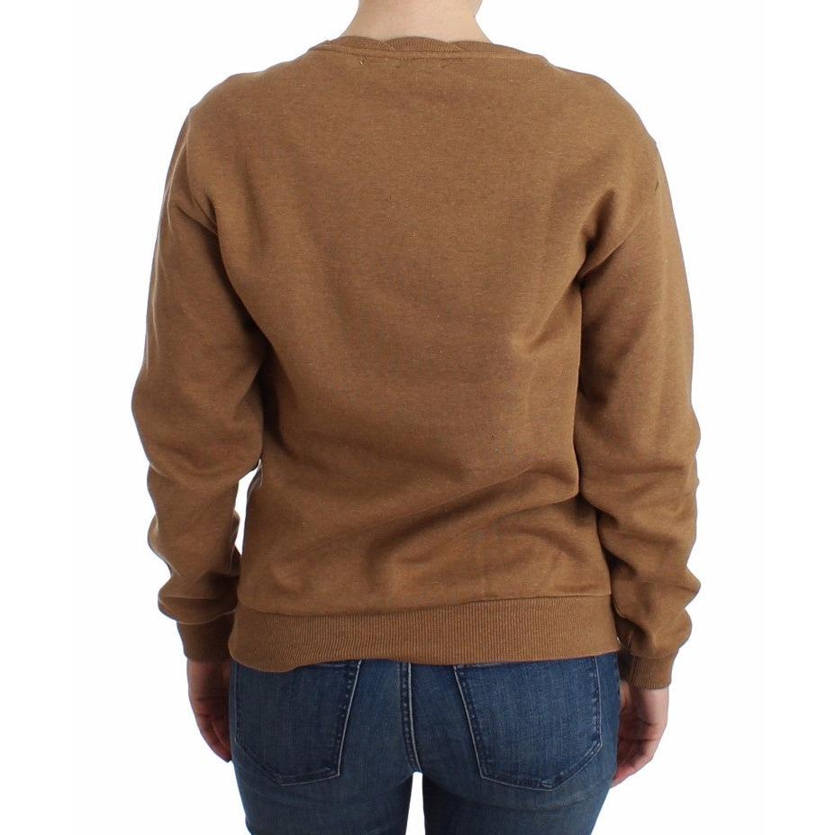 Brown Crewneck Cotton Sweater - coffeewithmee2
