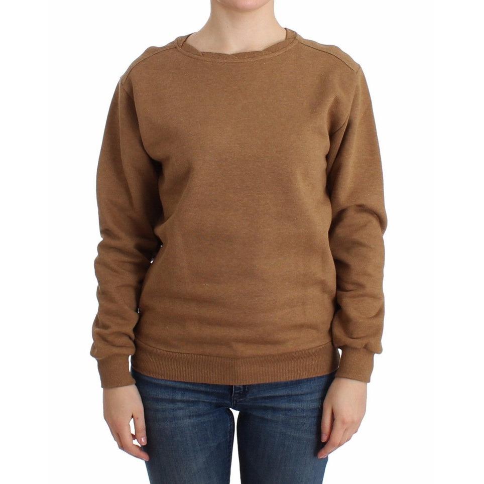 Brown Crewneck Cotton Sweater - coffeewithmee2