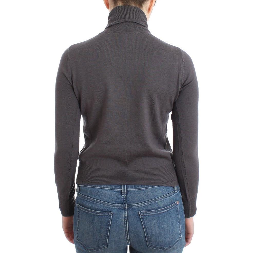 Brown turtleneck cotton sweater - coffeewithmee2