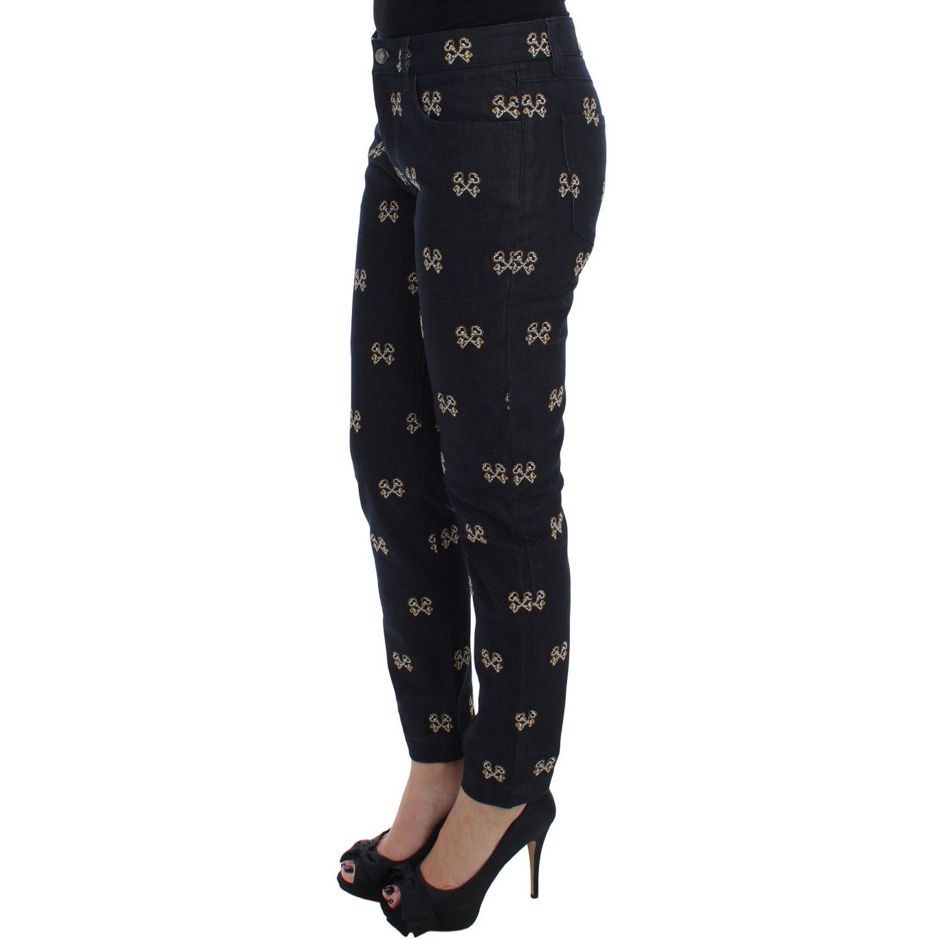 Blue Key Embroidered Slim Fit KATE Jeans - coffeewithmee2