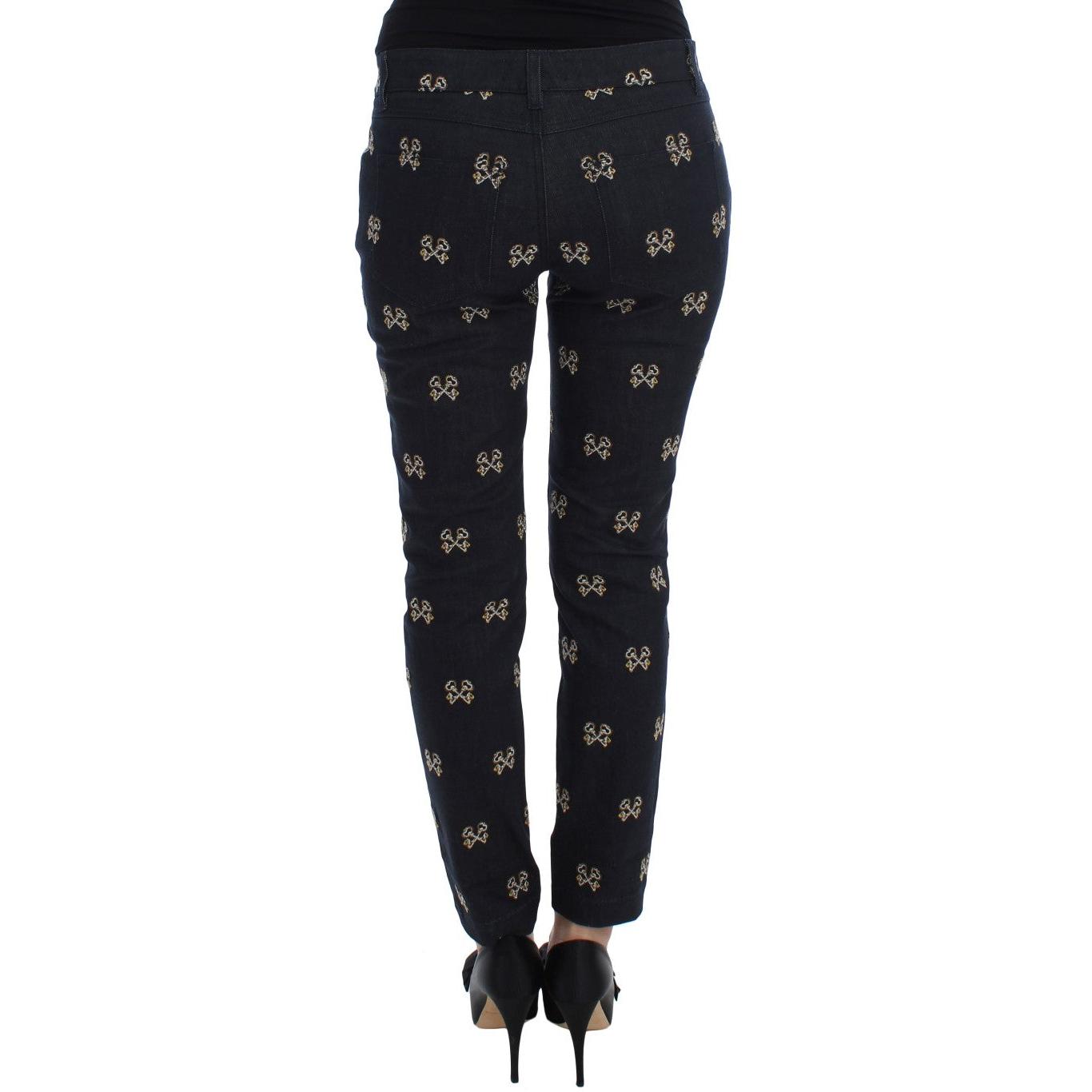 Blue Key Embroidered Slim Fit KATE Jeans - coffeewithmee2