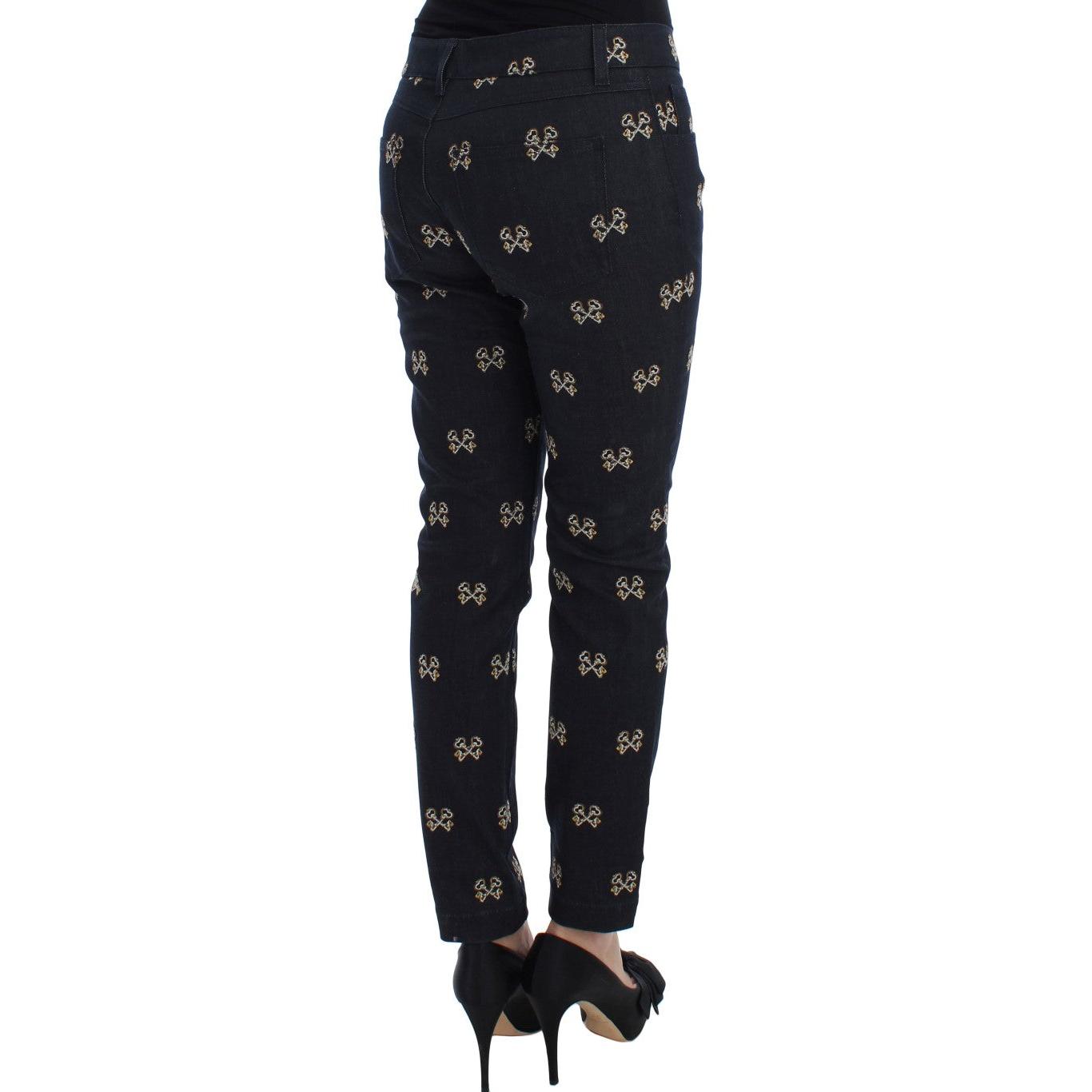 Blue Key Embroidered Slim Fit KATE Jeans - coffeewithmee2