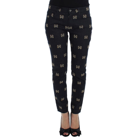 Blue Key Embroidered Slim Fit KATE Jeans - coffeewithmee2