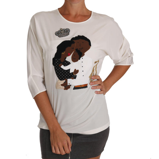 White Silk #dgfamily Crystal T-shirt - coffeewithmee2