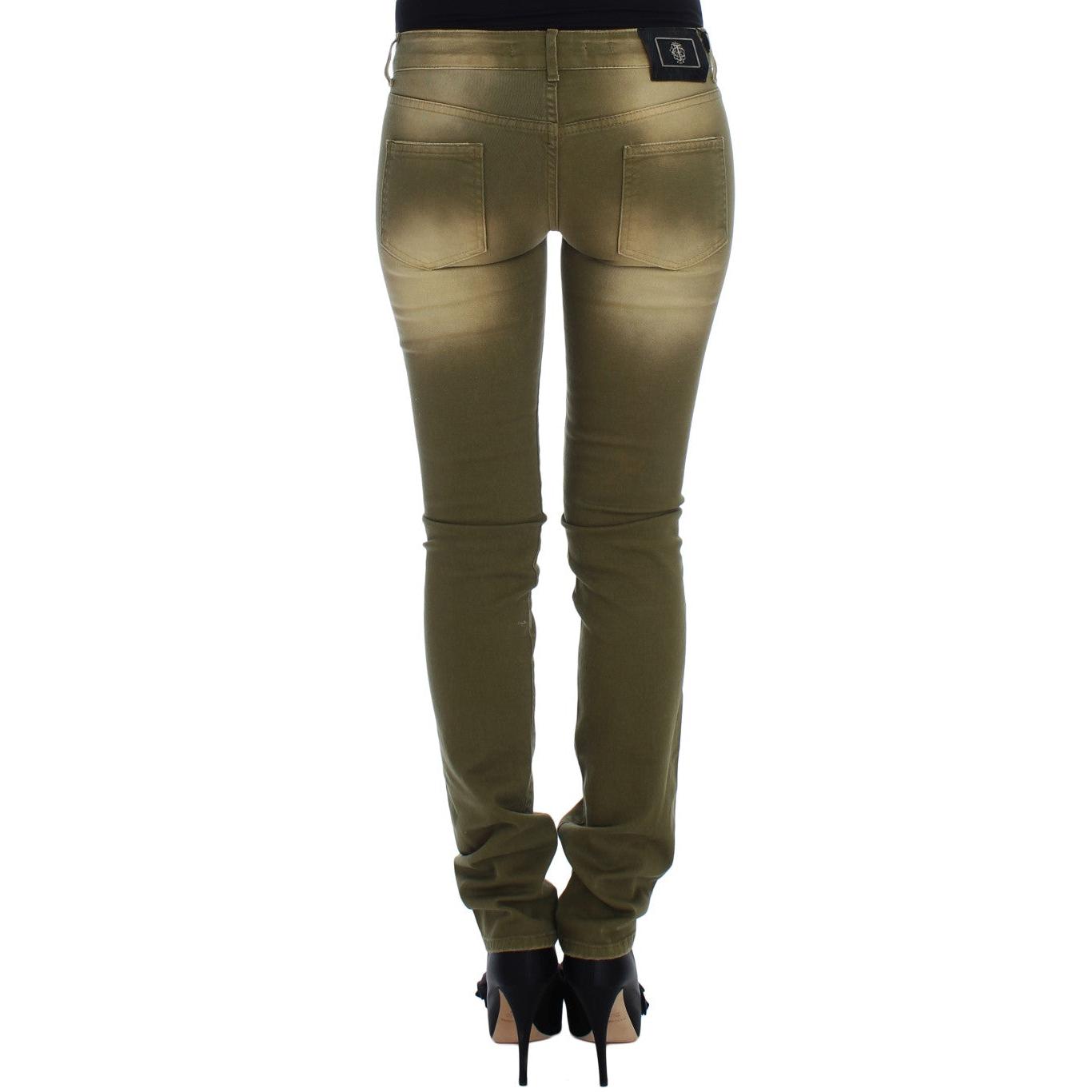 Green Wash Slim Fit Cotton Stretch Jeans - coffeewithmee2