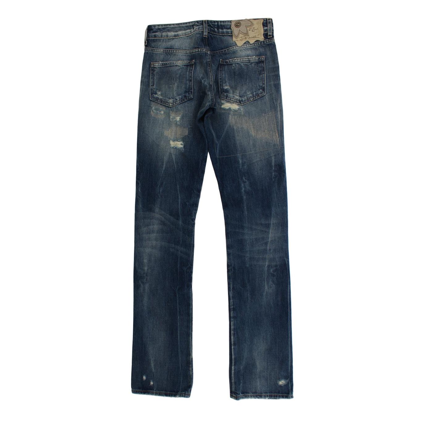 Blue Wash Torn Cotton Straight Fit Jeans - coffeewithmee2