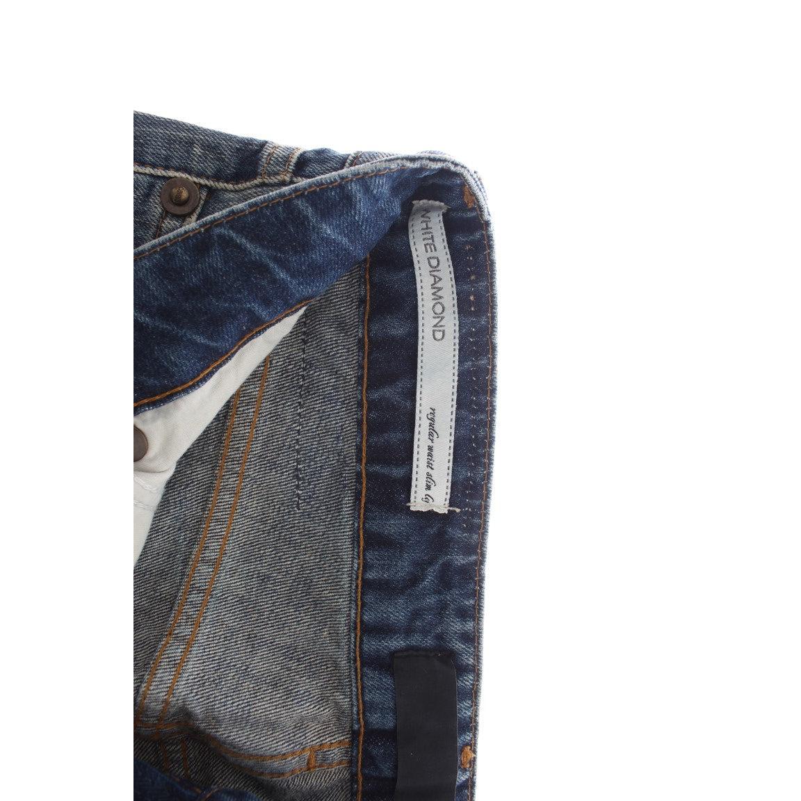 Blue Wash Torn Cotton Straight Fit Jeans - coffeewithmee2