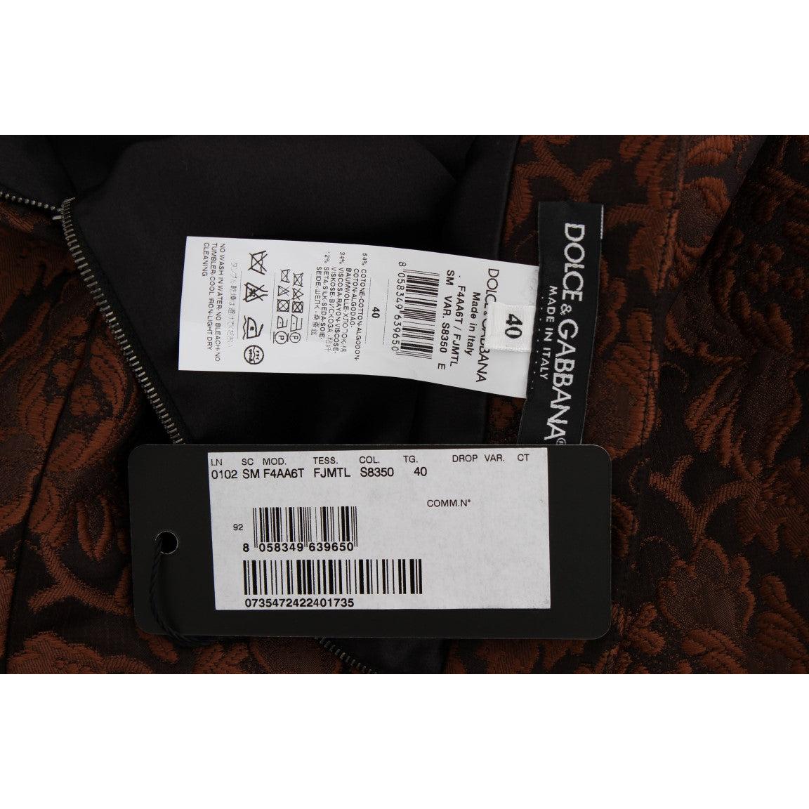 Brown Floral Brocade Mini Bubble Skirt - coffeewithmee2