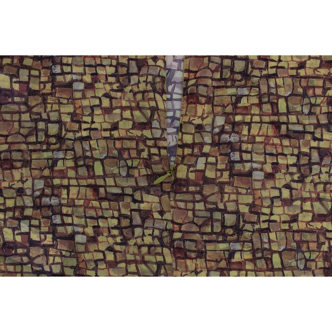 Multicolor Mosaic Print Silk Blouse T-shirt - coffeewithmee2