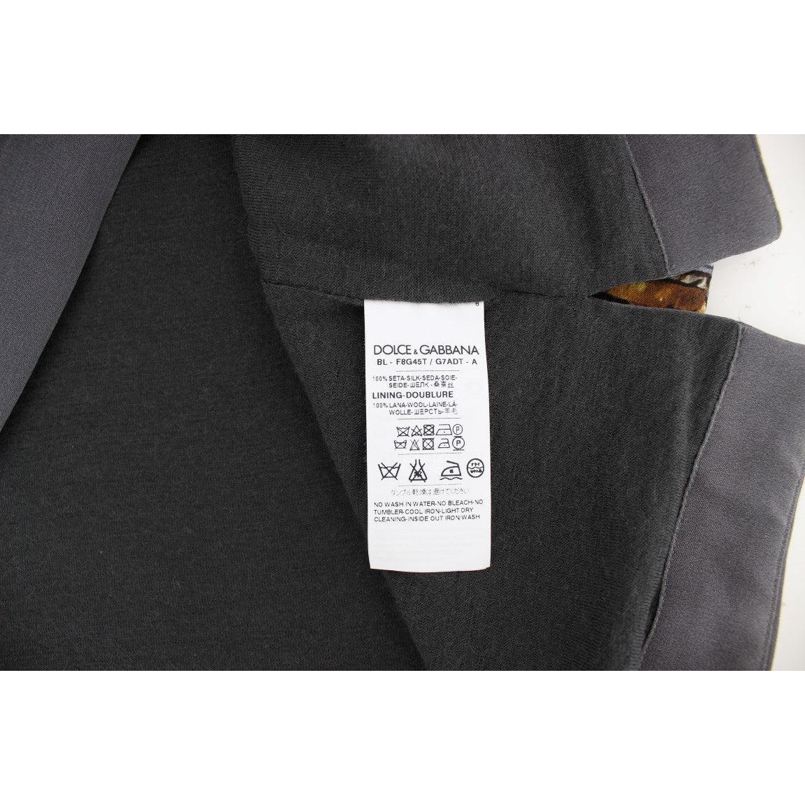 Gray Knight Crown Print Silk Blouse Top - coffeewithmee2