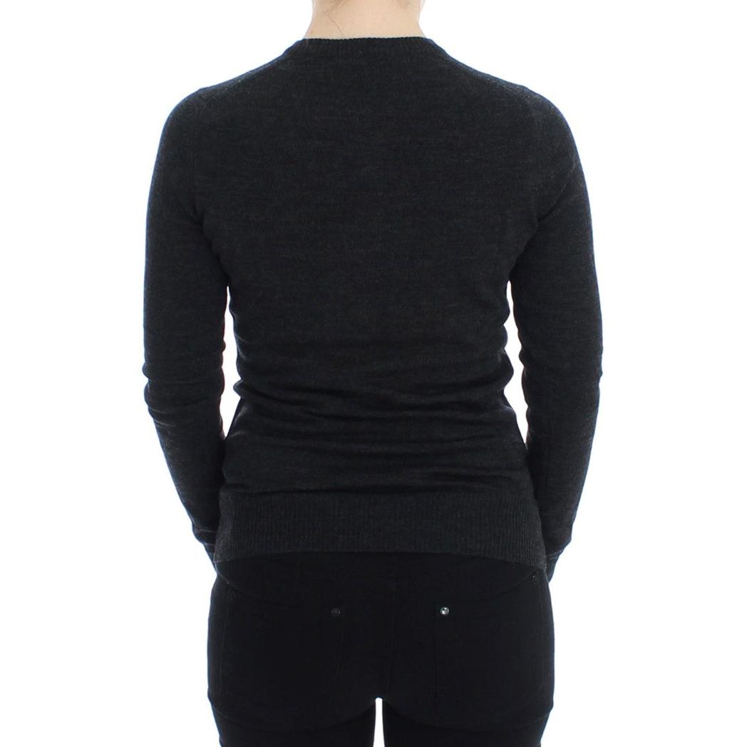 Gray Wool Button Cardigan Sweater - coffeewithmee2