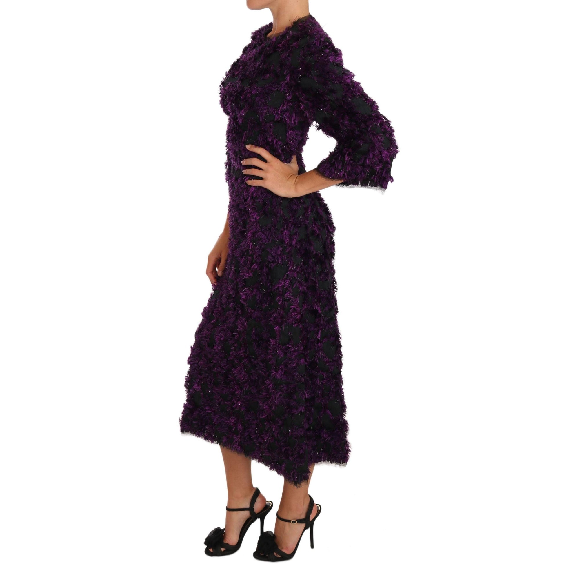 Purple Fringe Midi Sheath Dress - coffeewithmee2