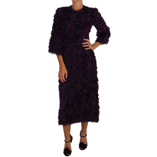 Purple Fringe Midi Sheath Dress - coffeewithmee2