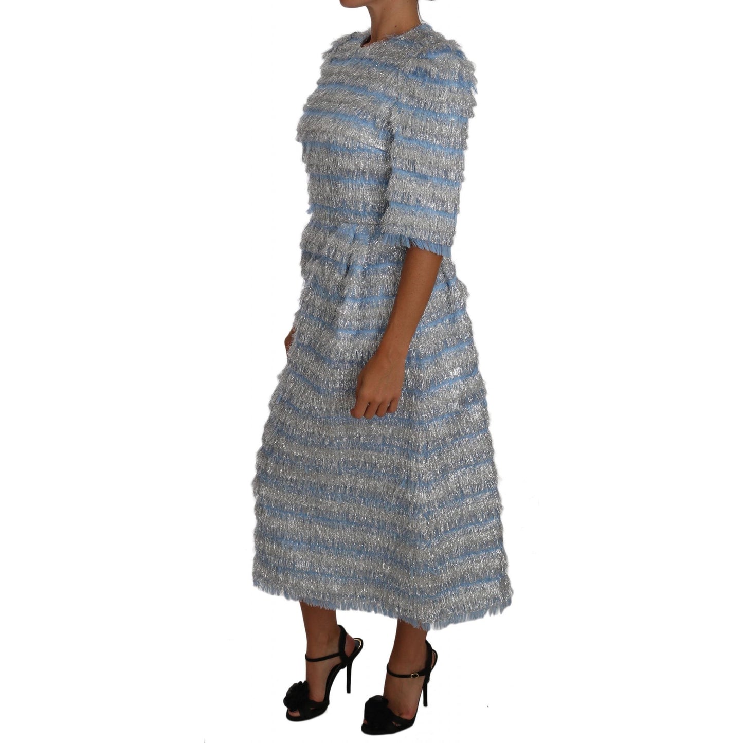 Light Blue Fringe Midi Sheath Dress - coffeewithmee2