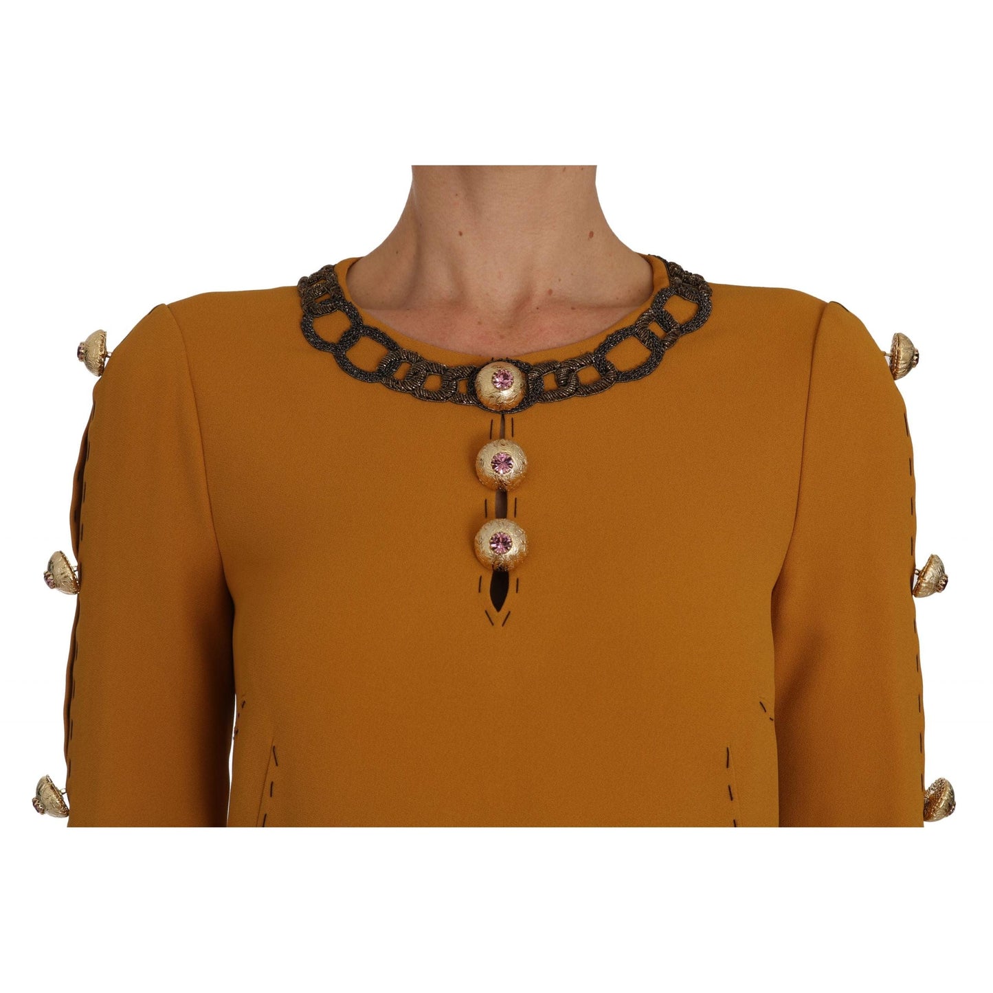 Brown Mini  Crystal Embellished Dress - coffeewithmee2