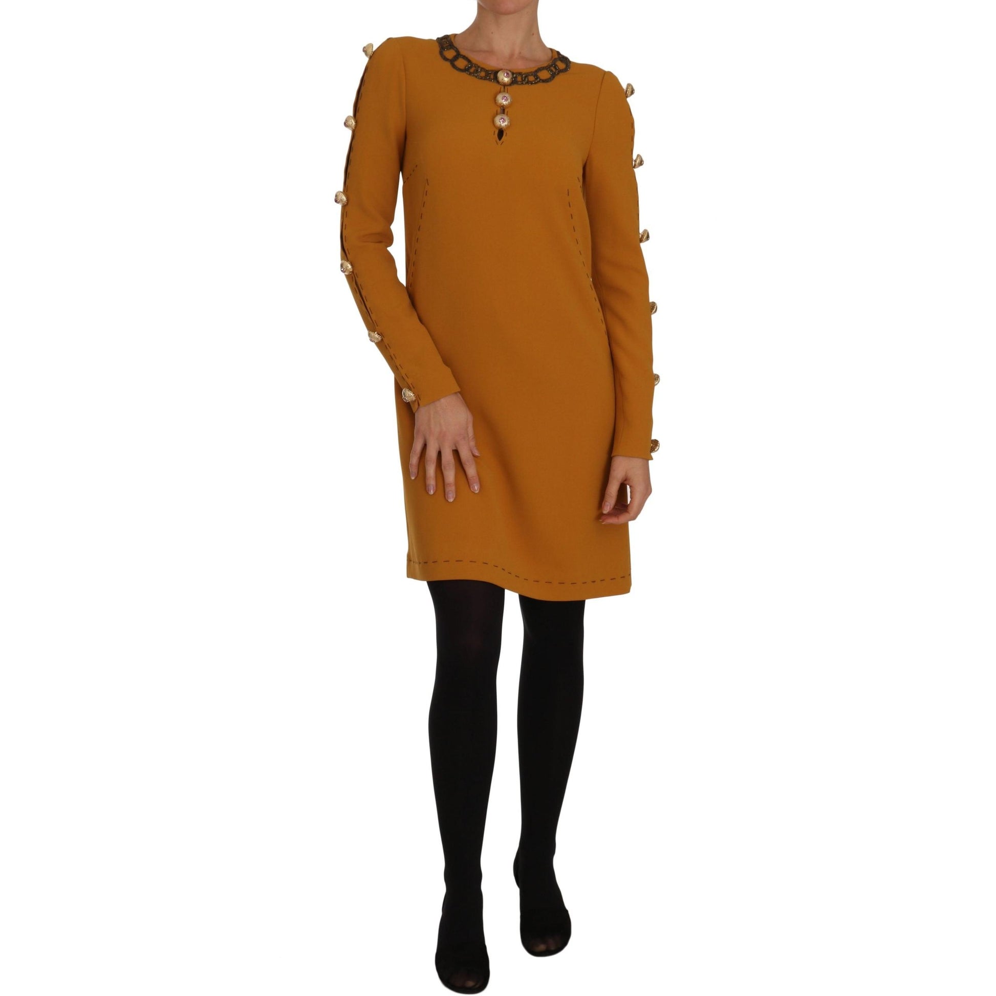 Brown Mini  Crystal Embellished Dress - coffeewithmee2