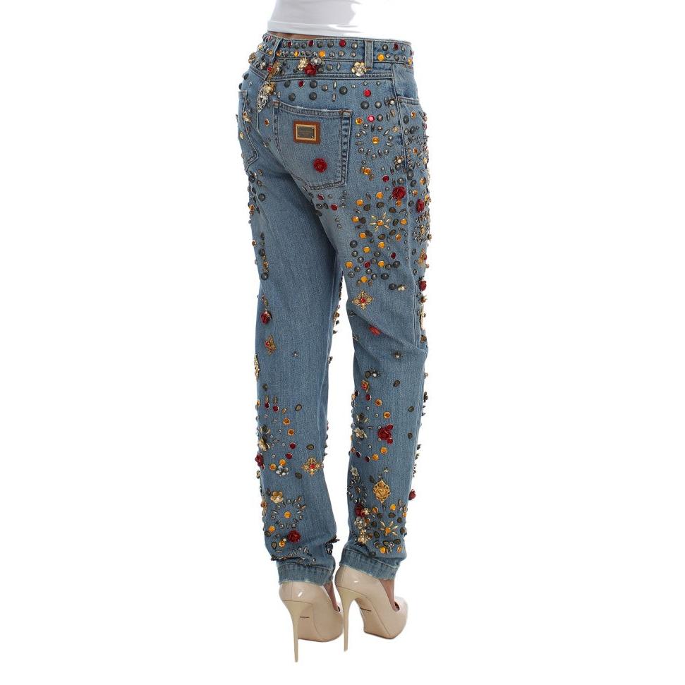 Crystal Roses Heart Embellished Jeans - coffeewithmee2