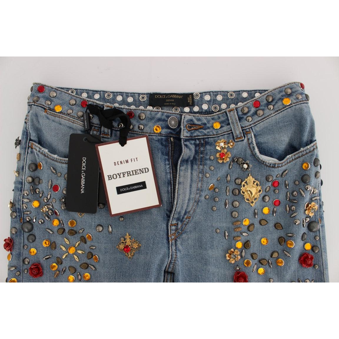 Crystal Roses Heart Embellished Jeans - coffeewithmee2