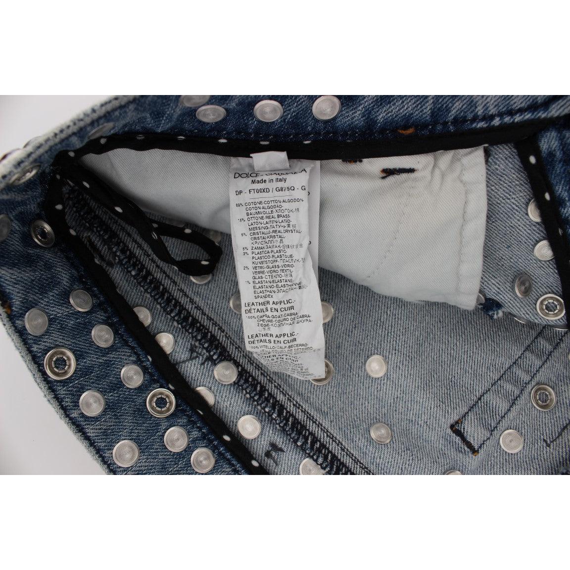 Crystal Roses Heart Embellished Jeans - coffeewithmee2