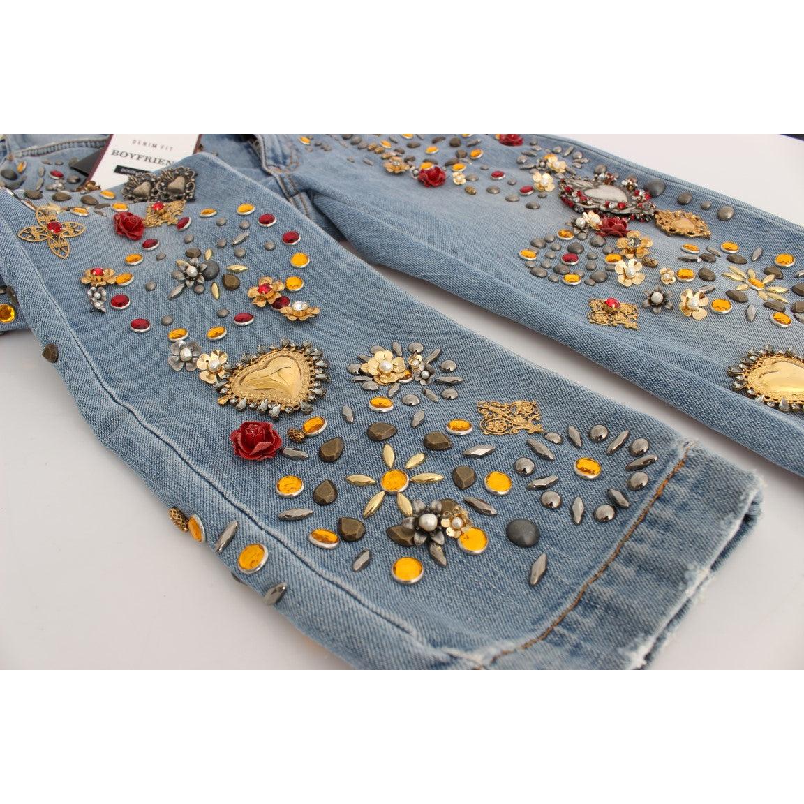 Crystal Roses Heart Embellished Jeans - coffeewithmee2