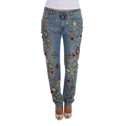 Crystal Roses Heart Embellished Jeans - coffeewithmee2