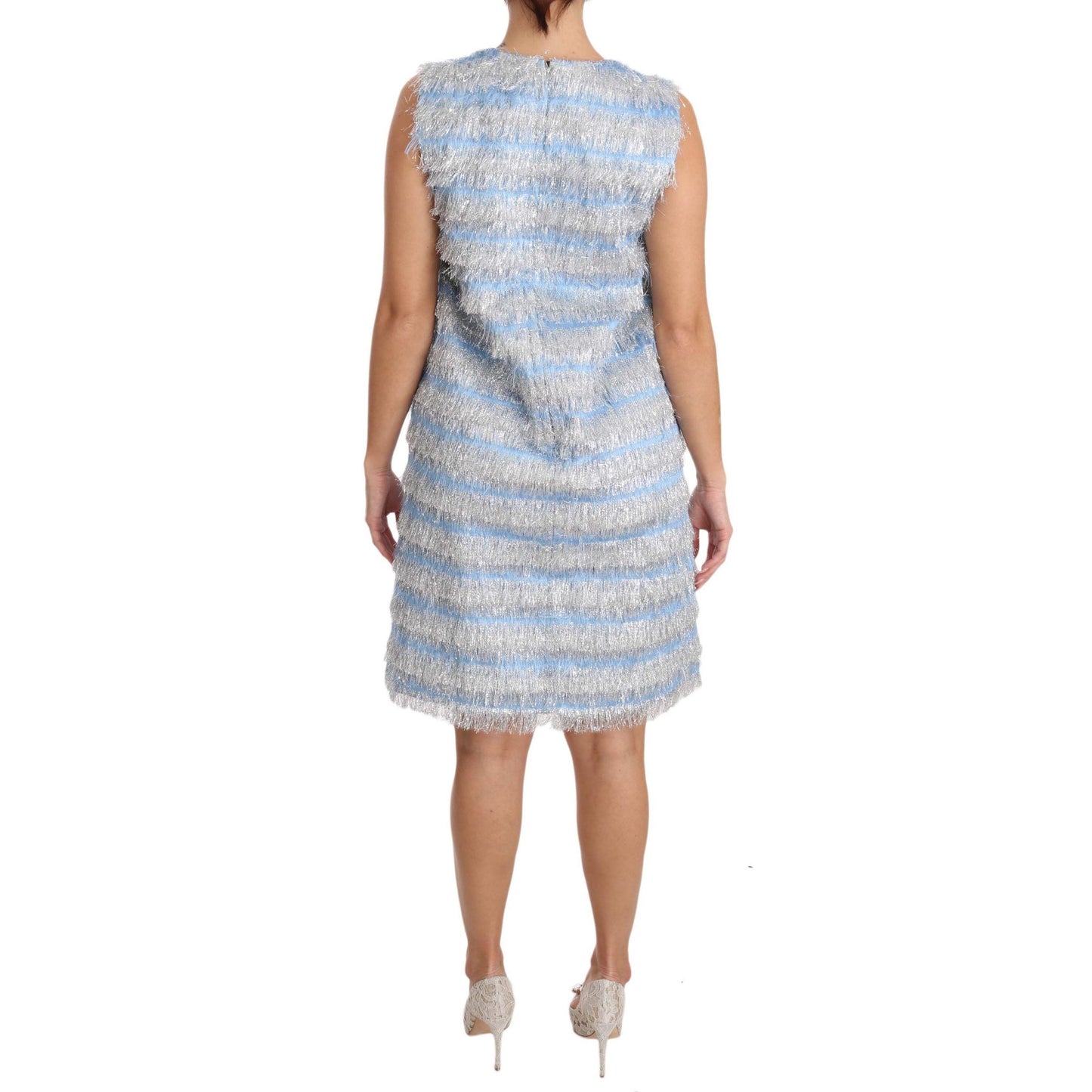 Light Blue Silver Shift Gown Dress - coffeewithmee2