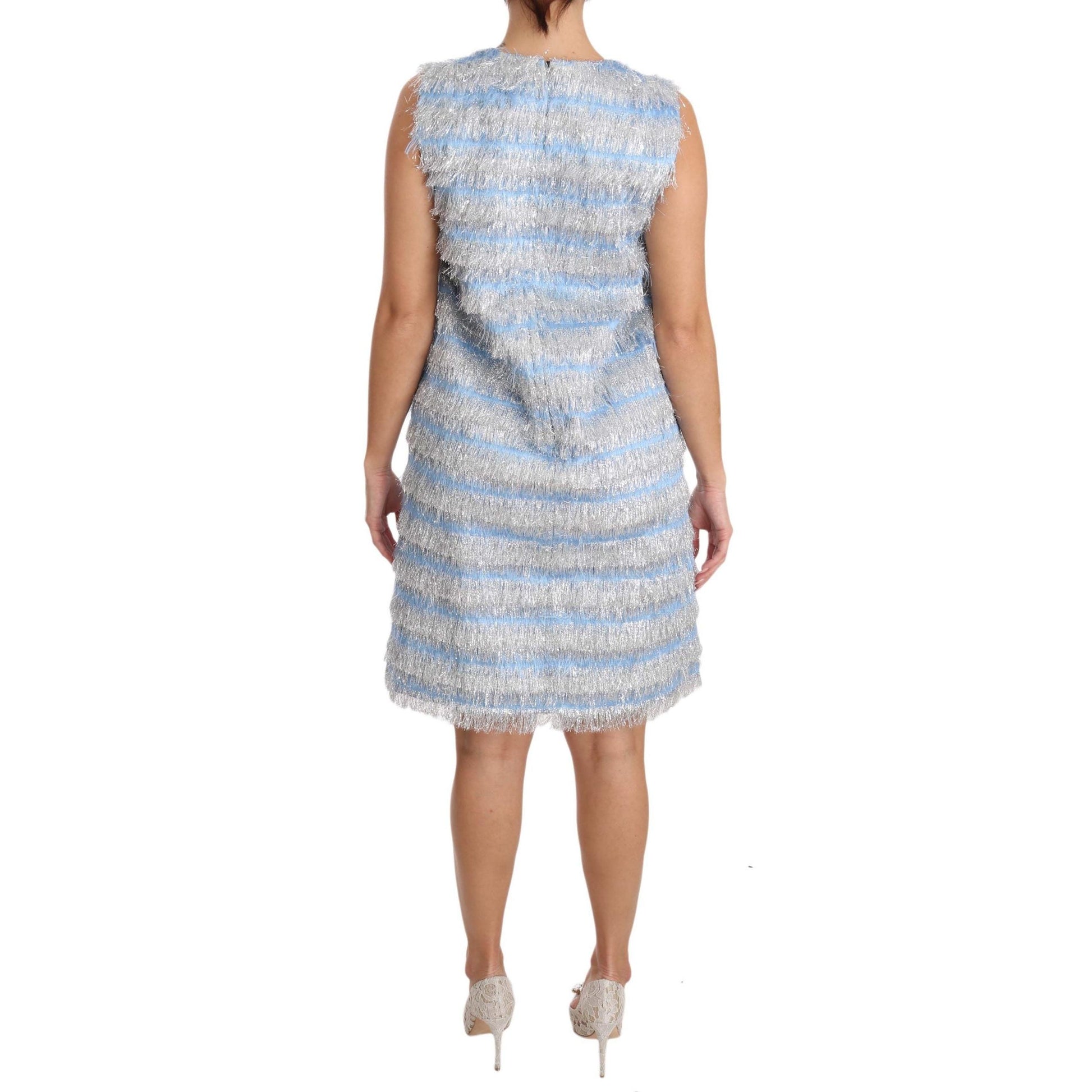 Light Blue Silver Shift Gown Dress - coffeewithmee2