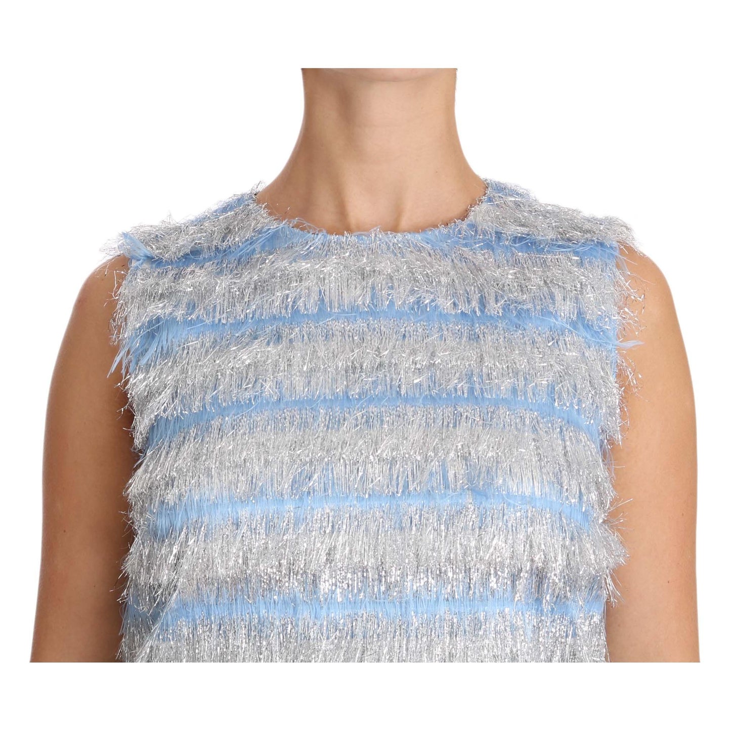 Light Blue Silver Shift Gown Dress - coffeewithmee2