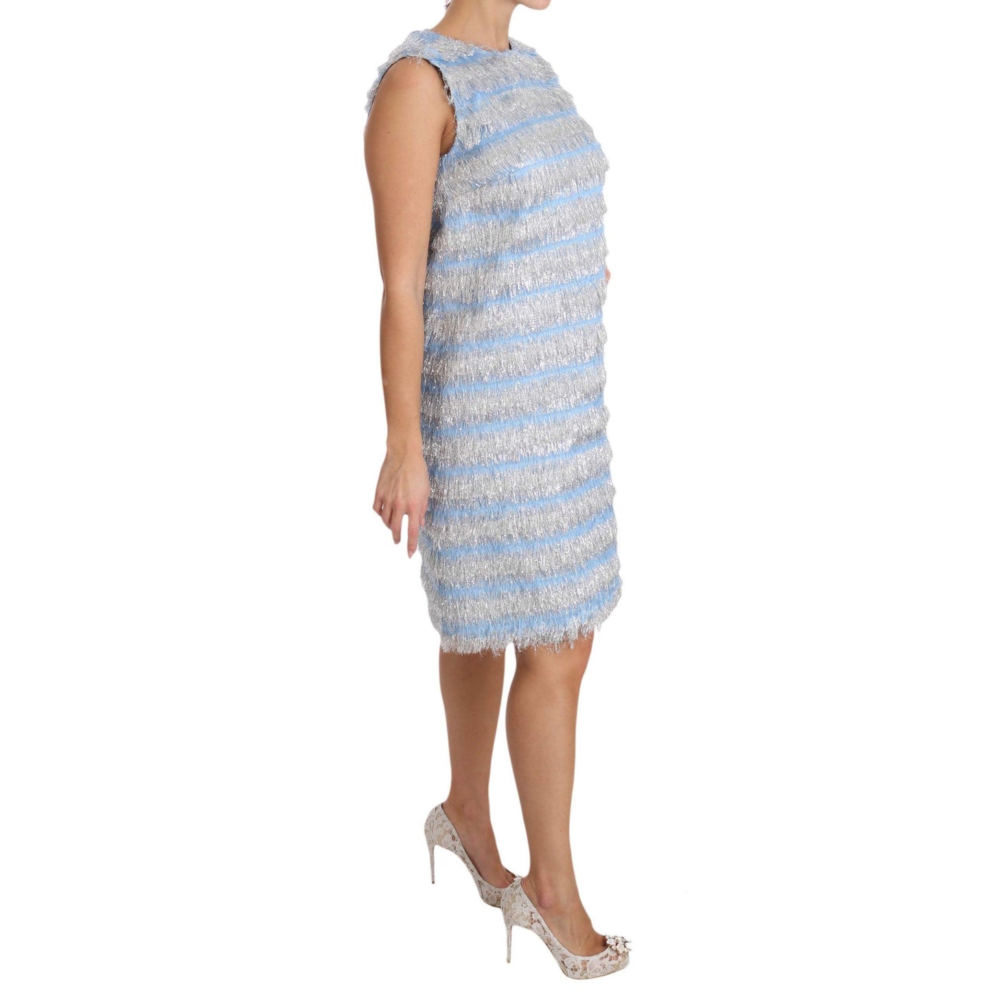 Light Blue Silver Shift Gown Dress - coffeewithmee2