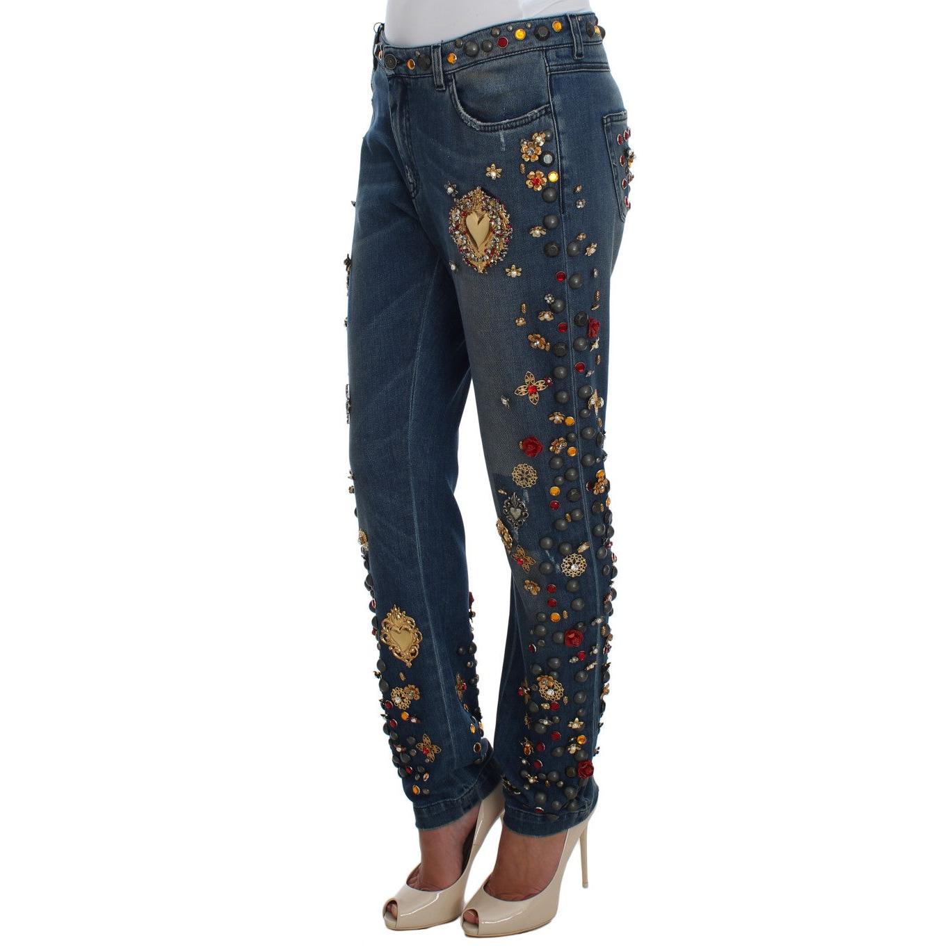 Crystal Roses Heart Embellished Jeans - coffeewithmee2