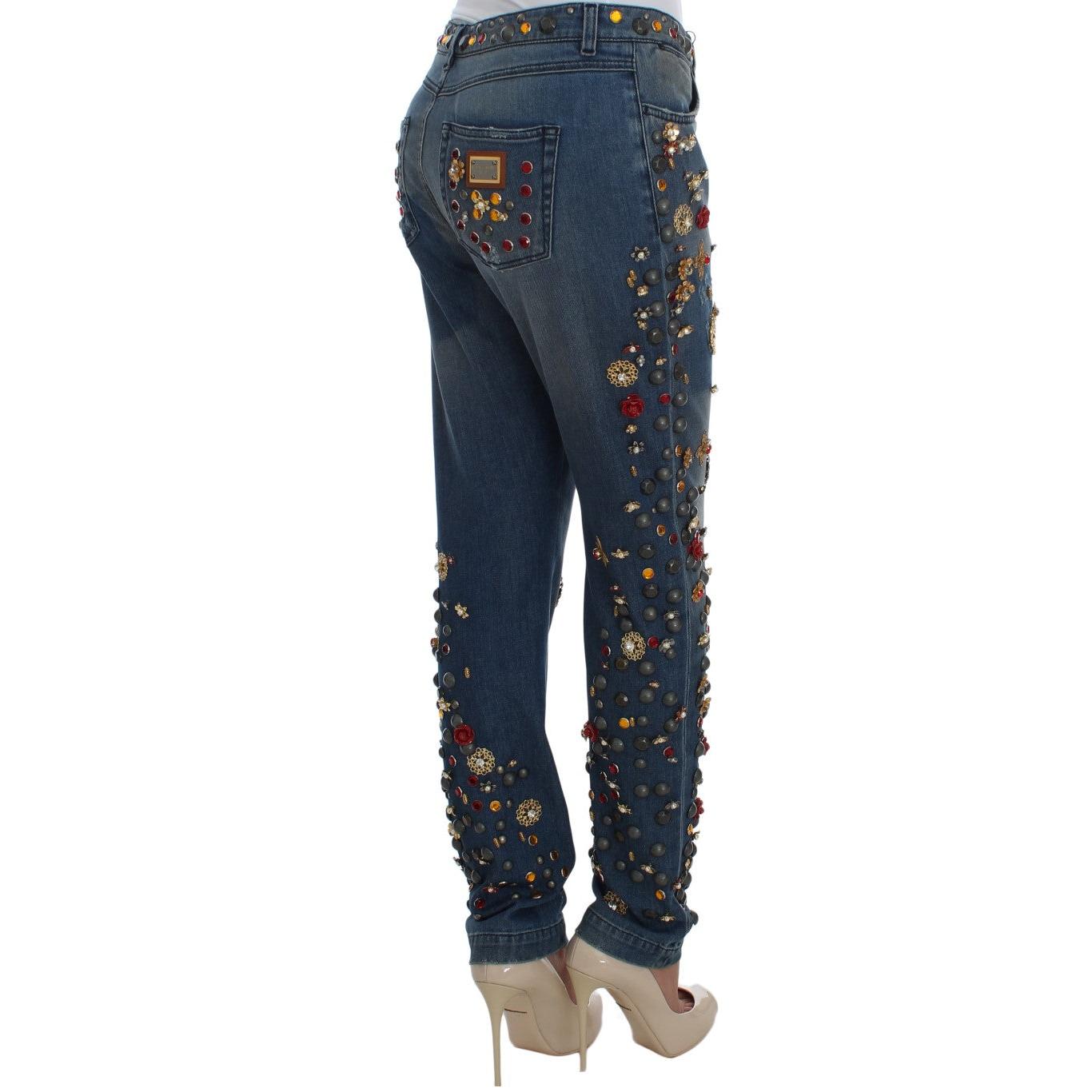 Crystal Roses Heart Embellished Jeans - coffeewithmee2