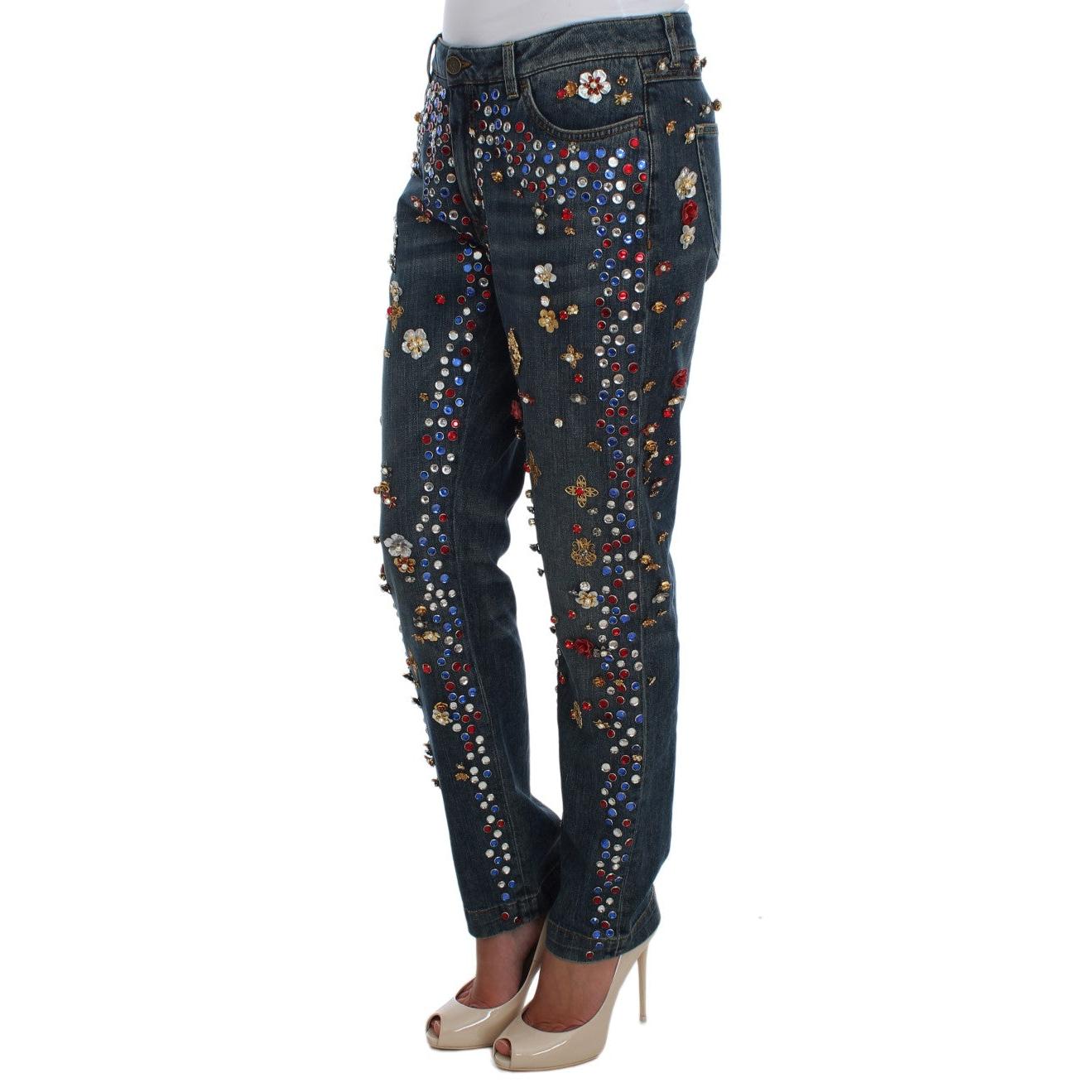 Crystal Roses Heart Embellished Jeans - coffeewithmee2