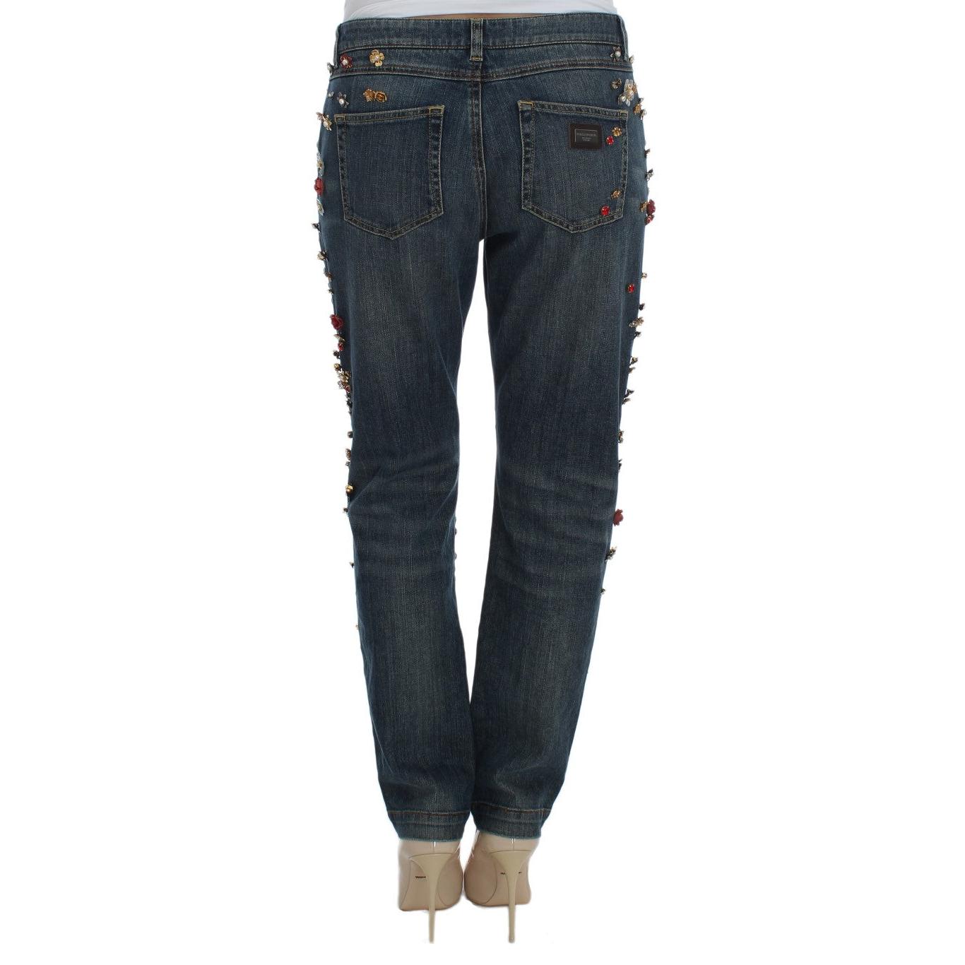 Crystal Roses Heart Embellished Jeans - coffeewithmee2