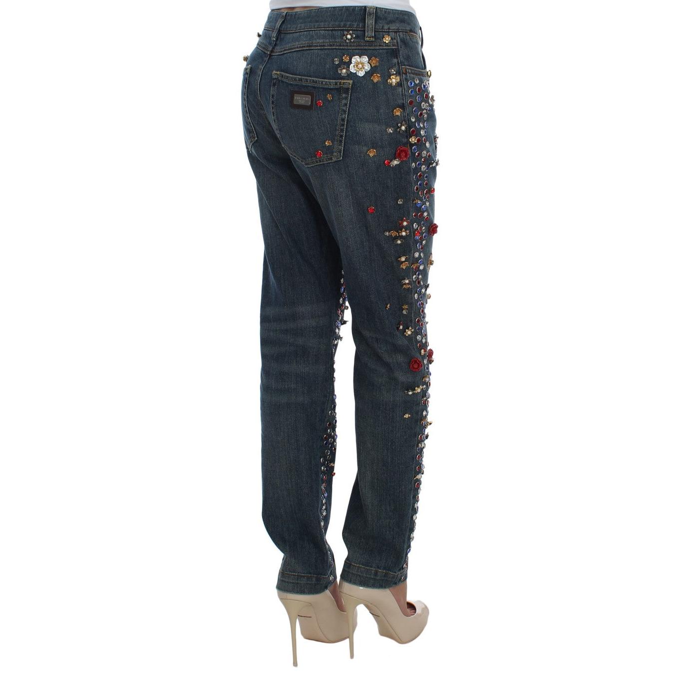 Crystal Roses Heart Embellished Jeans - coffeewithmee2