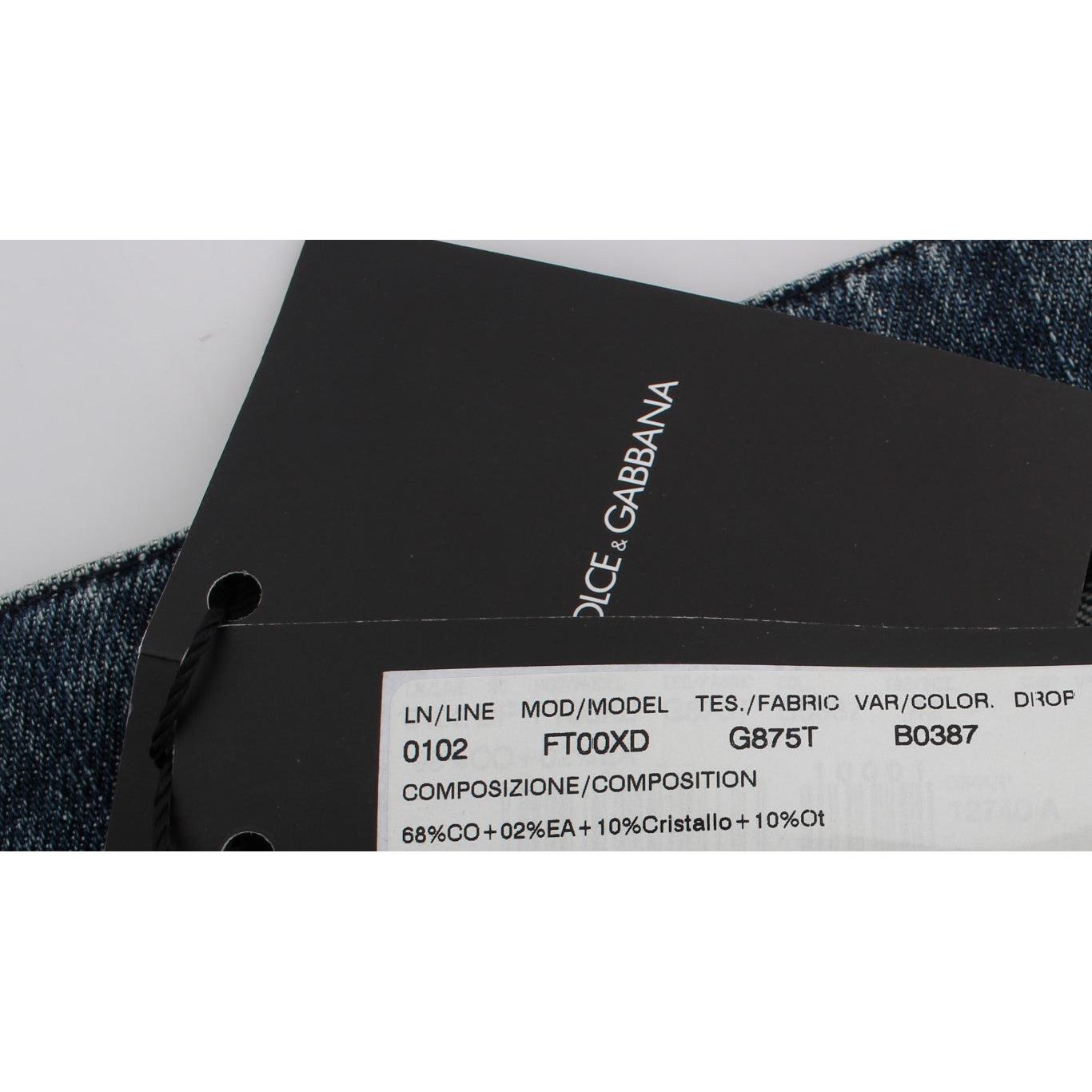 Crystal Roses Heart Embellished Jeans - coffeewithmee2