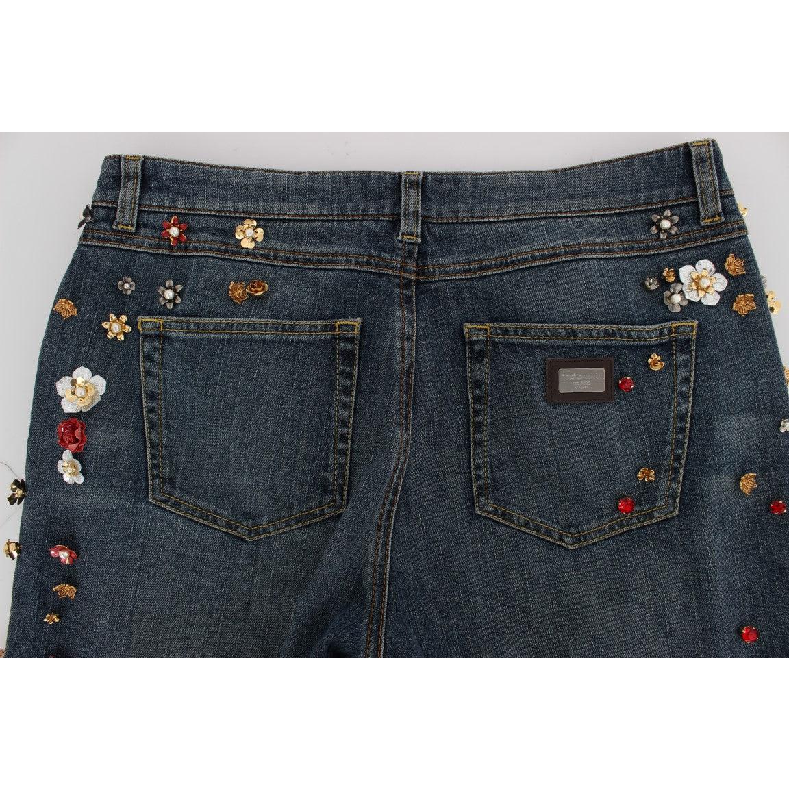 Crystal Roses Heart Embellished Jeans - coffeewithmee2