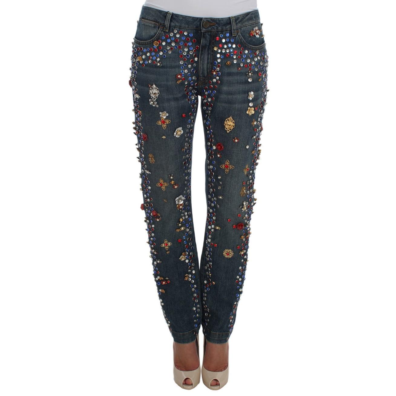 Crystal Roses Heart Embellished Jeans - coffeewithmee2
