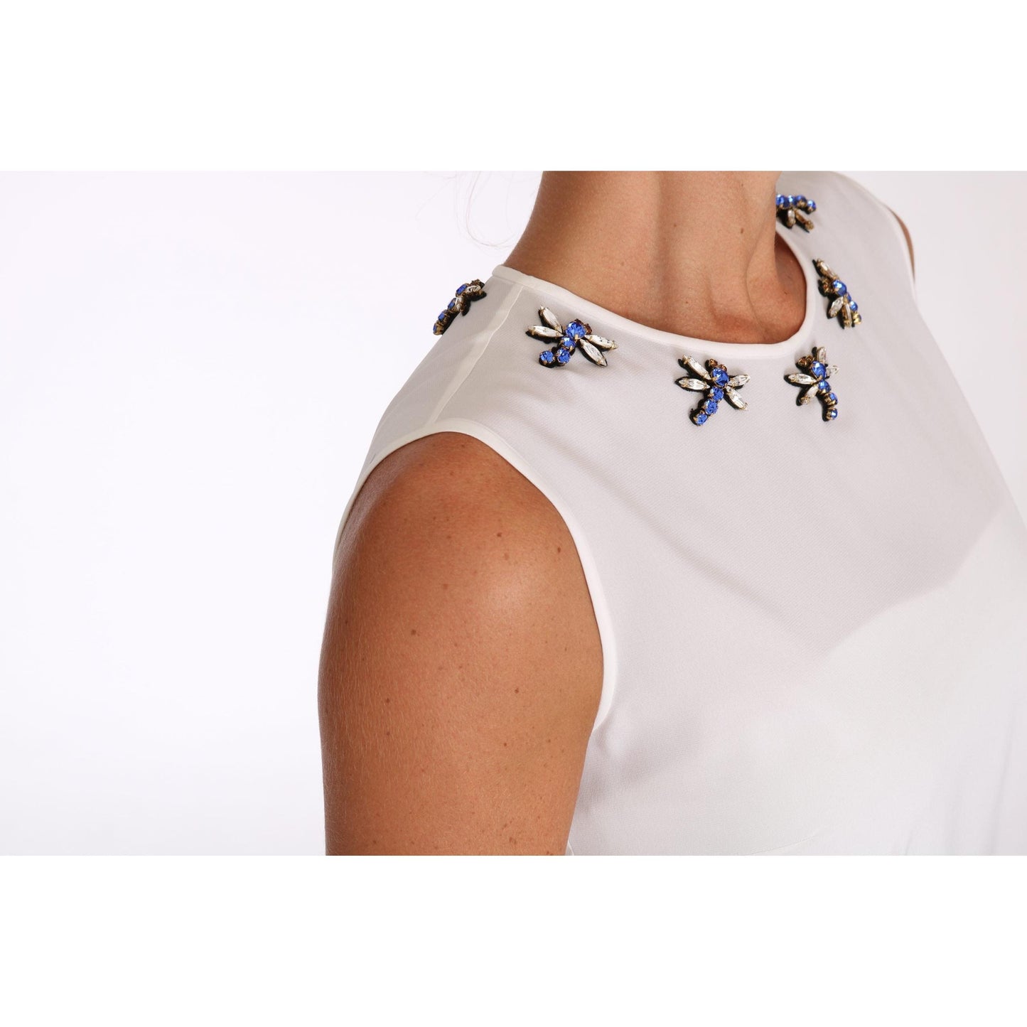 White Silk Crystal Embellished Fly T-shirt - coffeewithmee2