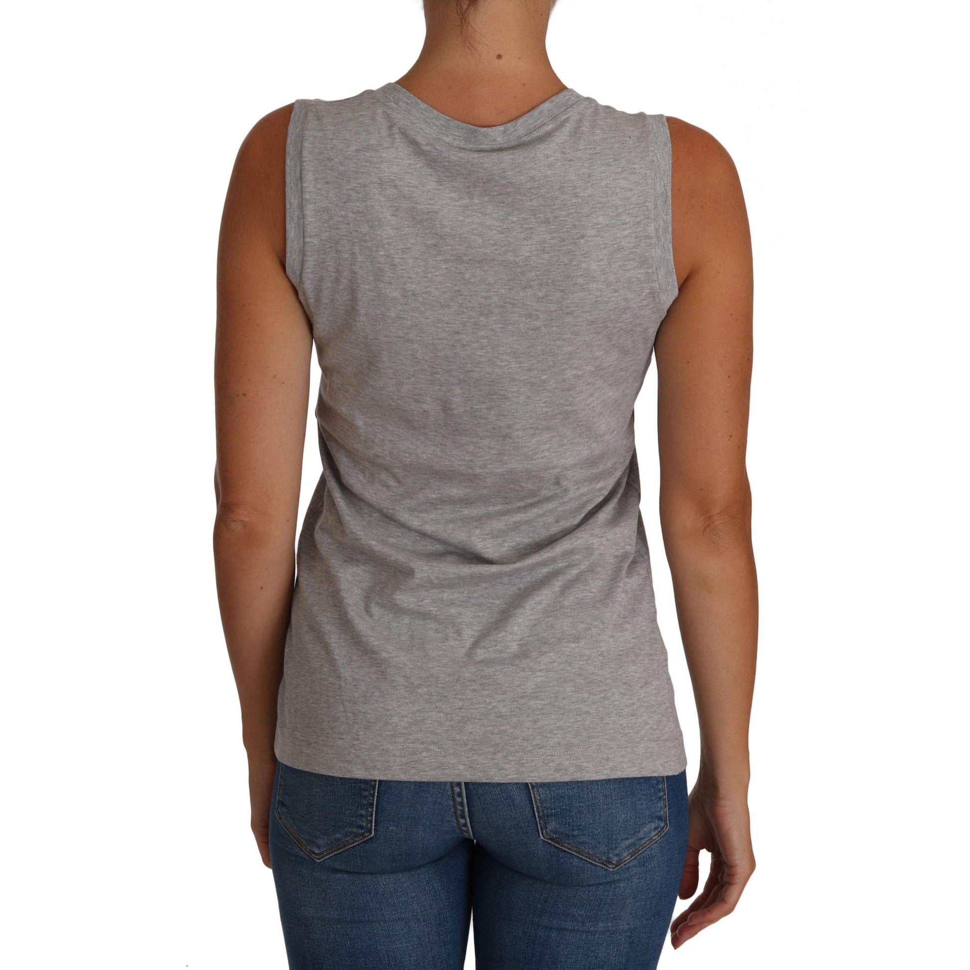 Gray and white Cami Tank Gray LOVE Cotton Top - coffeewithmee2