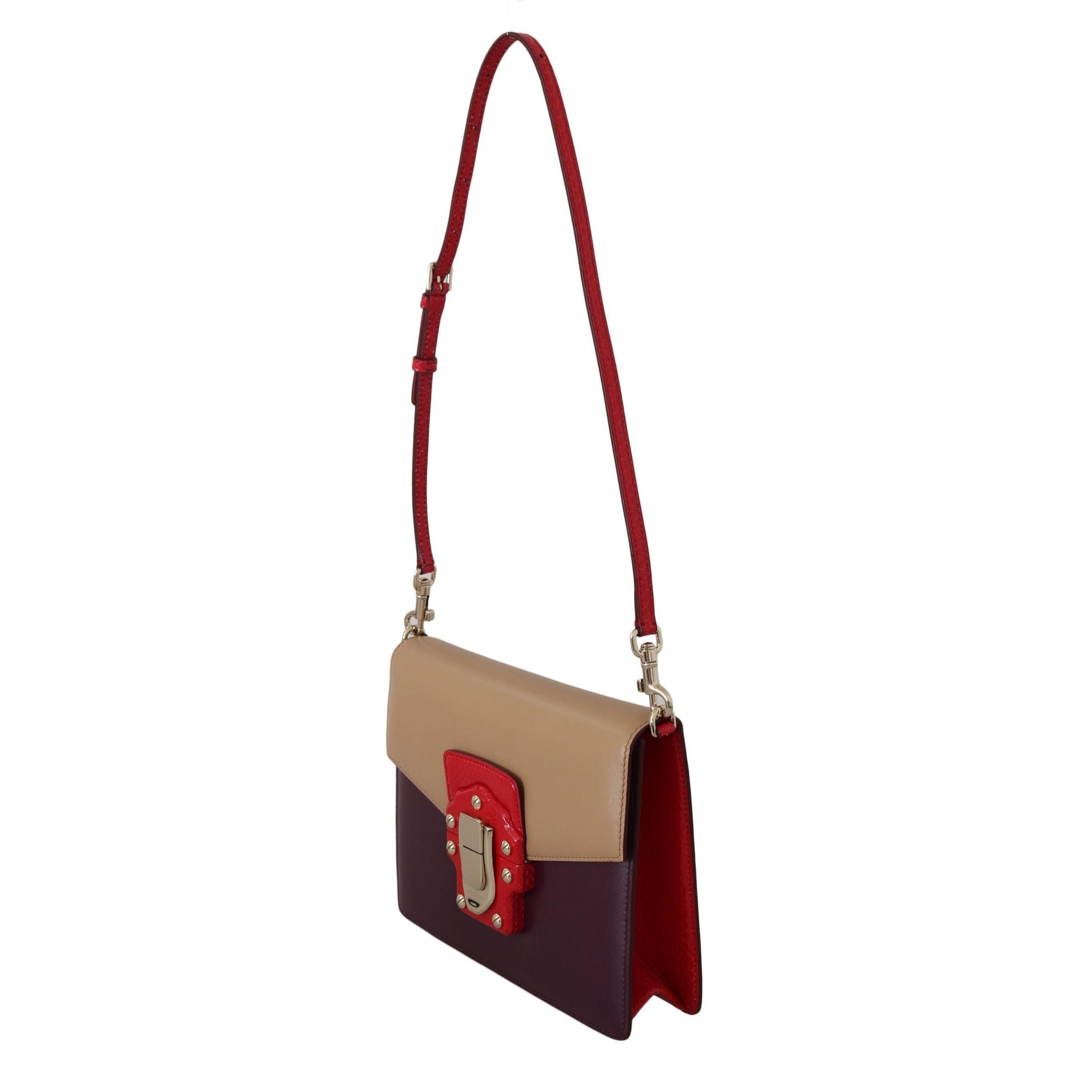 Purple Beige Red Leather Crossbody LUCIA Purse - coffeewithmee2
