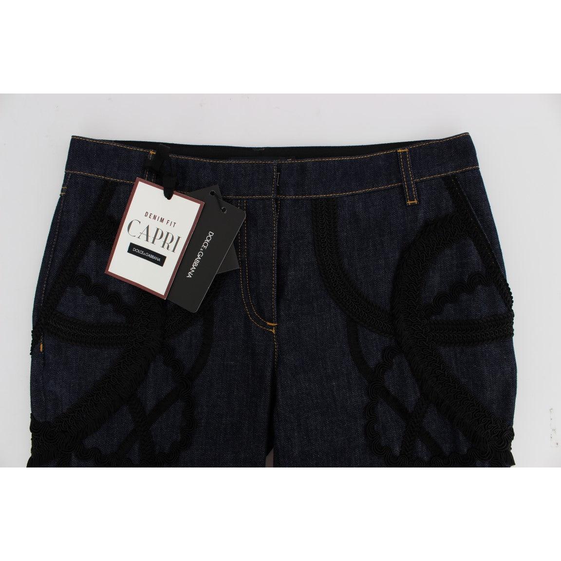 Blue Denim Cotton CAPRI Torero Jeans - coffeewithmee2