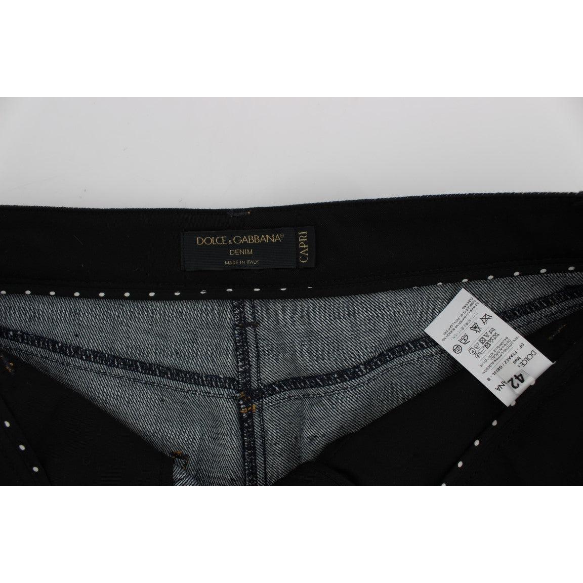 Blue Denim Cotton CAPRI Torero Jeans - coffeewithmee2