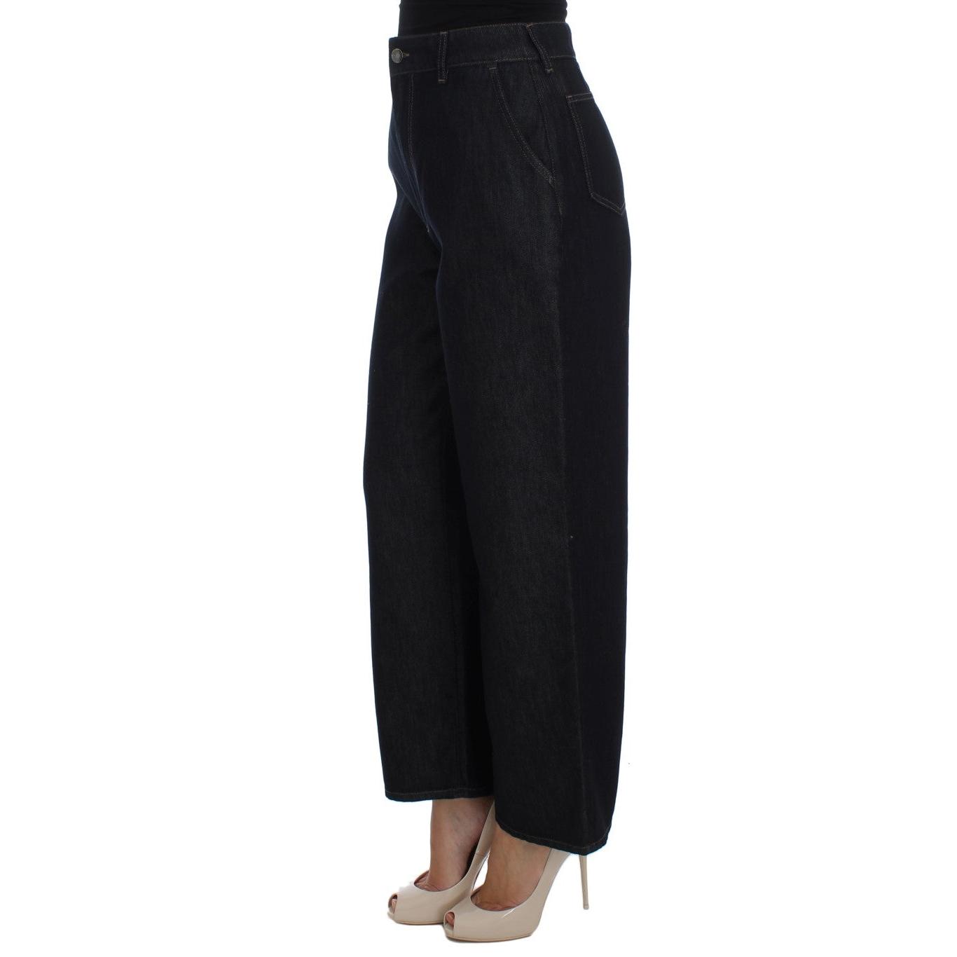 Blue Cotton Silk Blend Flare Jeans - coffeewithmee2